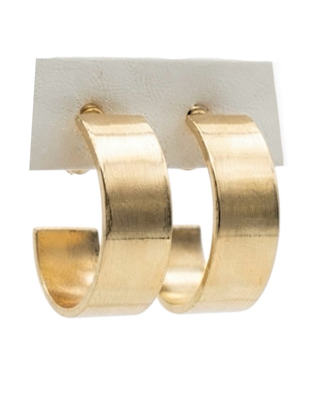 Gold Tone Stud C-Hoop Earring (NWT)